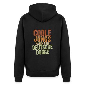 Deutsche Dogge - Unisex Premium Bio Zip Hoodie - Schwarz - Hinten - Nico (187cm)
