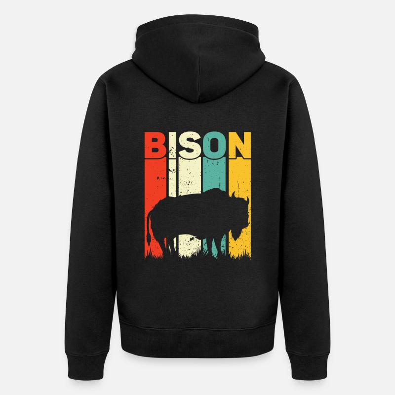 Bison - Unisex Premium Bio Zip Hoodie - Schwarz