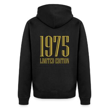 1975 édition limitée anniversaire cadeau femme mari - Veste à capuche bio Premium Unisexe - noir - Dos - Nico (187cm)