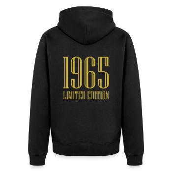 1965 édition limitée anniversaire cadeau femme mari - Veste à capuche bio Premium Unisexe - noir - Dos - Nico (187cm)