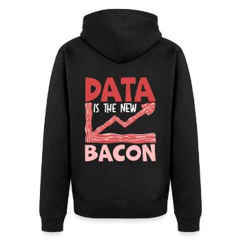Daten sind der neue Bacon Data Scientist Data Science - Unisex Premium Bio Zip Hoodie - Schwarz - Hinten - Nico (187cm)