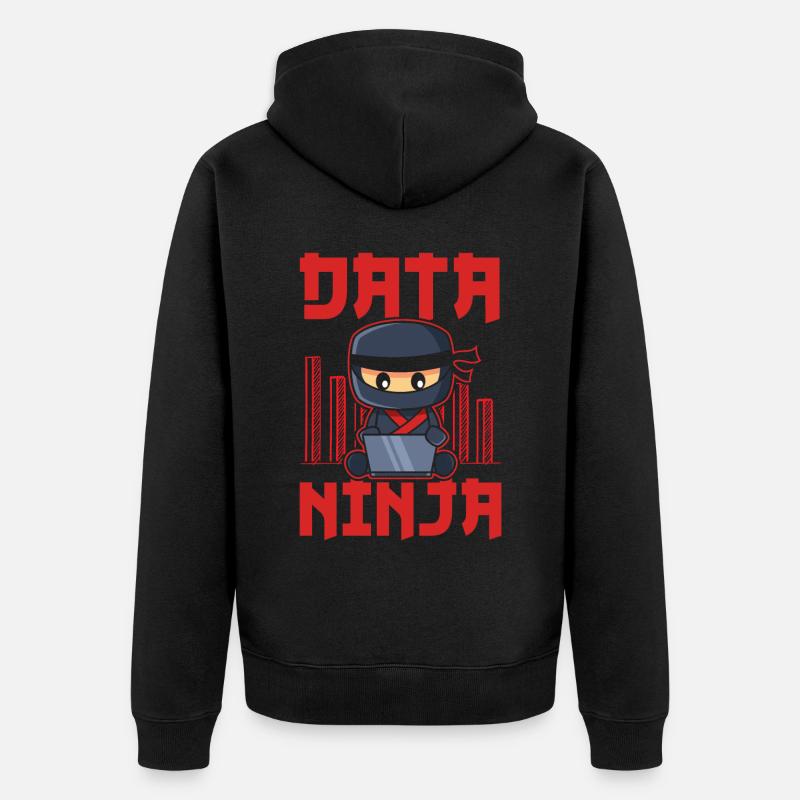 Data Ninja Data Whisperer Data Scientist - Unisex Premium Organic Zip Hoodie - black