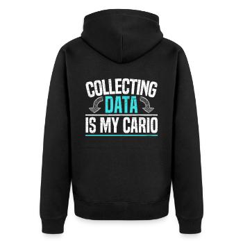 Das Sammeln von Daten ist mein Cardio-Datenwissenschaftler - Unisex Premium Bio Zip Hoodie - Schwarz - Hinten - Nico (187cm)