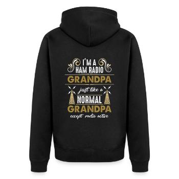 Ham Radio I'm A Ham Radio Grandpa Radio Operator - Unisex Premium Organic Zip Hoodie - black - Back - Nico (187cm)