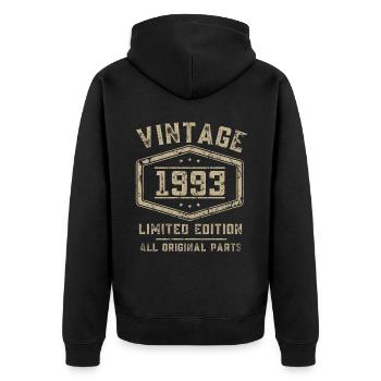 30 ans né en 1993 rétro 30e anniversaire - Veste à capuche bio Premium Unisexe - noir - Dos - Nico (187cm)