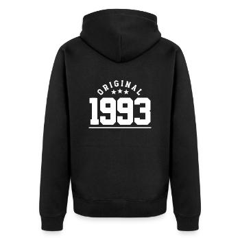 30 ans né en 1993 rétro 30e anniversaire - Veste à capuche bio Premium Unisexe - noir - Dos - Nico (187cm)