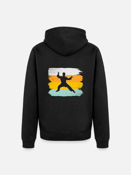 Martial Arts Retro - Unisex Premium Organic Zip Hoodie - black