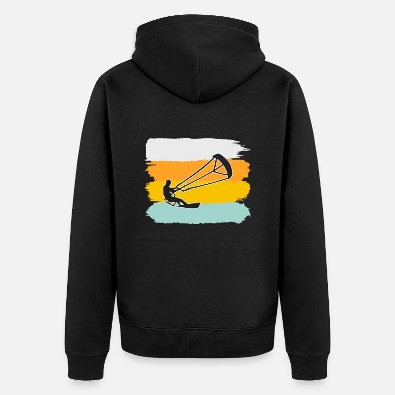 Kite Surf Rétro - Veste à capuche bio Premium Unisexe - noir