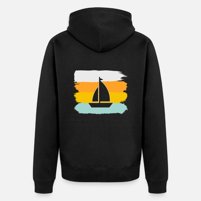 Rétro de la voile - Veste à capuche bio Premium Unisexe - noir