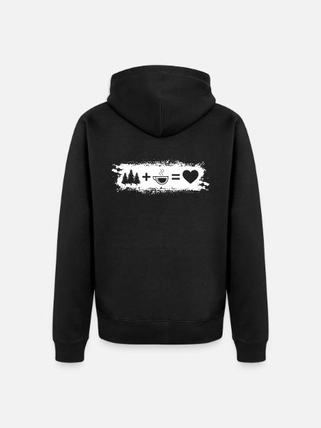 Grunge Rectangle - Heart - Coffee - Trees - - Unisex Premium Organic Zip Hoodie - black