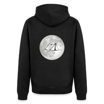 pleine lune - tente de camping - - Veste à capuche bio Premium Unisexe - noir - Dos - Nico (187cm)