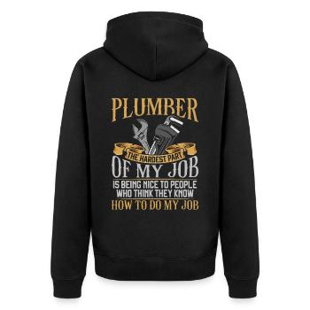Plombier Plombier Plombier Vintage Plombier - Veste à capuche bio Premium Unisexe - noir - Dos - Nico (187cm)