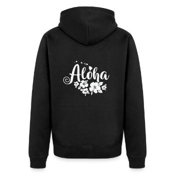 Hawaï Aloha États-Unis Amérique État - Veste à capuche bio Premium Unisexe - noir - Dos - Nico (187cm)