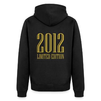 2012 Édition Limitée Anniversaire Cadeau Femme Mari - Veste à capuche bio Premium Unisexe - noir - Dos - Nico (187cm)