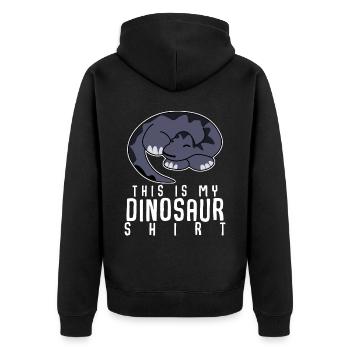 Dinos Dino schlafender Dinosaurier - Unisex Premium Bio Zip Hoodie - Schwarz - Hinten - Nico (187cm)
