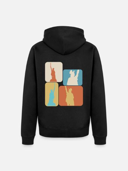 Hermannsdenkmal retro Detmold Lippe - Unisex Premium Organic Zip Hoodie - black