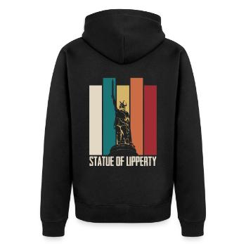 Statue of Lipperty Hermannsdenkmal - Unisex Premium Bio Zip Hoodie - Schwarz - Hinten - Nico (187cm)
