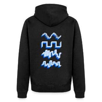 Synthesizer Synth Wavefroms - Unisex Premium Bio Zip Hoodie - Schwarz - Hinten - Nico (187cm)