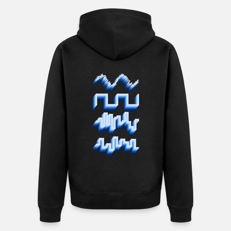 Synthesizer Synth Wavefroms - Unisex Premium Bio Zip Hoodie - Schwarz