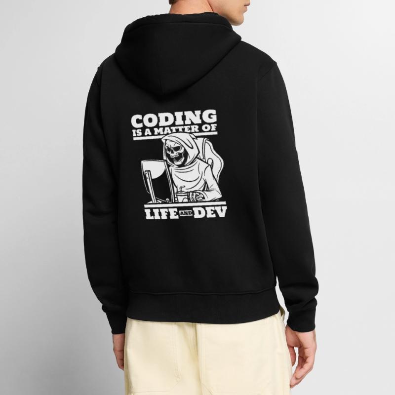 Développeur Coder Programmeur Squelette Veste à capuche bio Premium Unisexe
