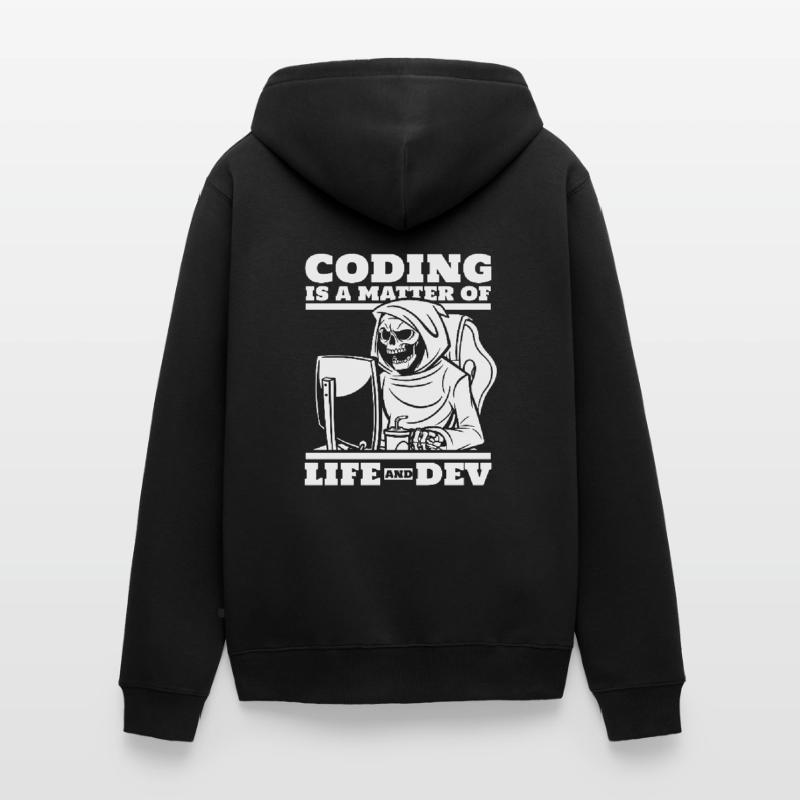 Développeur Coder Programmeur Squelette Veste à capuche bio Premium Unisexe