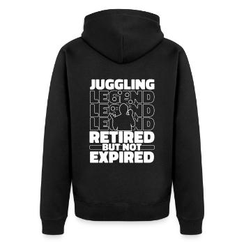 Retired juggling - Unisex Premium Organic Zip Hoodie - black - Back - Nico (187cm)
