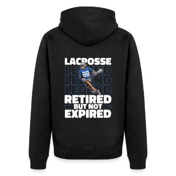 Lacrosse pensioners - Unisex Premium Organic Zip Hoodie - black - Back - Nico (187cm)