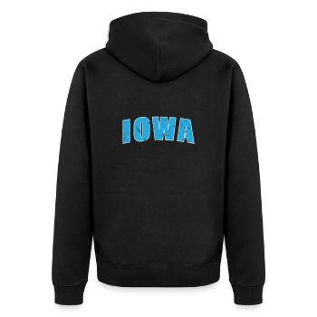 Iowa États-Unis Amérique État - Veste à capuche bio Premium Unisexe - noir - Dos - Nico (187cm)
