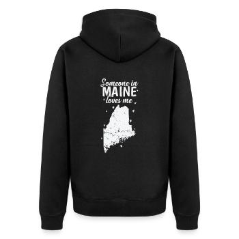 Maine Someone in Maine loves Me USA America - Veste à capuche bio Premium Unisexe - noir - Dos - Nico (187cm)