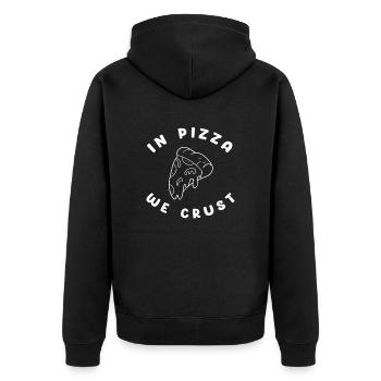 Pizza Quote Pizza Lovers Funny Food Pizza - Unisex Premium Organic Zip Hoodie - black - Back - Nico (187cm)