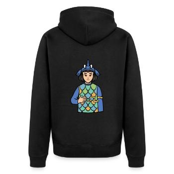 Fisch ASL Handgesten Gehörlose Hörverlust - Unisex Premium Bio Zip Hoodie - Schwarz - Hinten - Nico (187cm)
