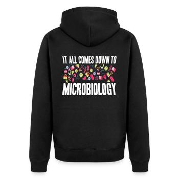 Microbiology, Chemistry Teacher, Microbiologist - Unisex Premium Organic Zip Hoodie - black - Back - Nico (187cm)