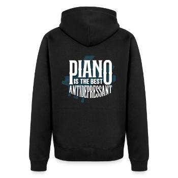 Pianiste, professeur de piano, pianiste, - Veste à capuche bio Premium Unisexe - noir - Dos - Nico (187cm)