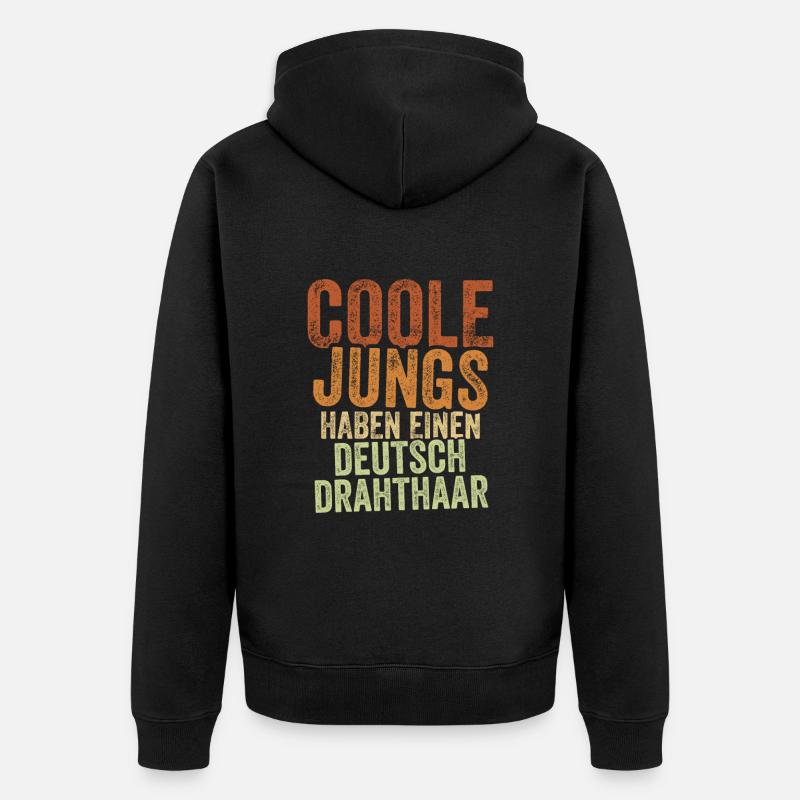 Deutsch Drahthaar - Unisex Premium Bio Zip Hoodie - Schwarz