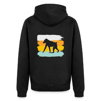 Singe Rétro - Veste à capuche bio Premium Unisexe - noir - Dos - Nico (187cm)