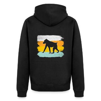 Singe Rétro - Veste à capuche bio Premium Unisexe - noir - Dos - Nico (187cm)