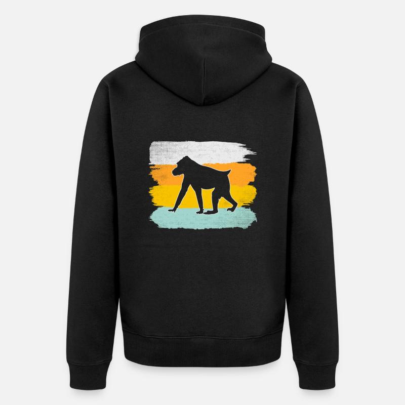Singe Rétro - Veste à capuche bio Premium Unisexe - noir
