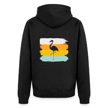 Flamant rose Rétro - Veste à capuche bio Premium Unisexe - noir - Dos - Nico (187cm)