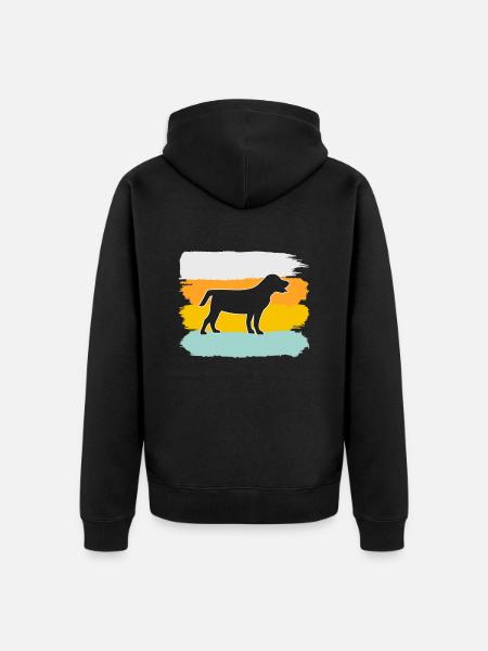 Dog Retro - Unisex Premium Organic Zip Hoodie - black