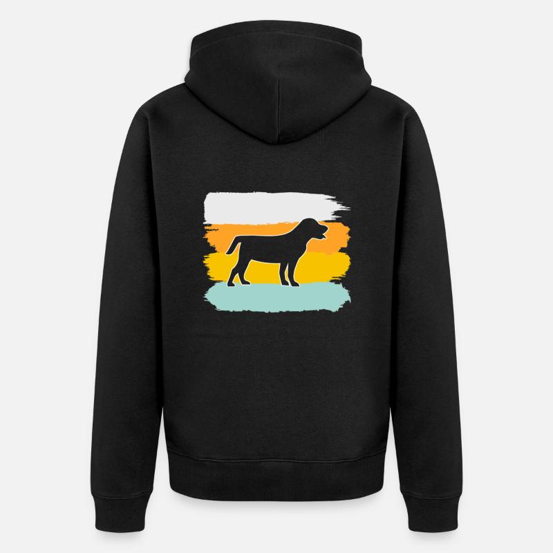 Chien Rétro - Veste à capuche bio Premium Unisexe - noir