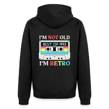 30 ans né en 1993 rétro 30e anniversaire - Veste à capuche bio Premium Unisexe - noir - Dos - Nico (187cm)
