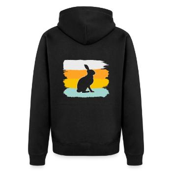 Lapin Rétro - Veste à capuche bio Premium Unisexe - noir - Dos - Nico (187cm)