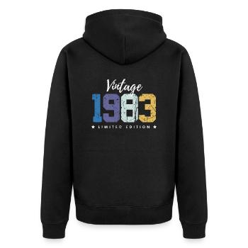 40 ans né en 1983 rétro 40e anniversaire - Veste à capuche bio Premium Unisexe - noir - Dos - Nico (187cm)