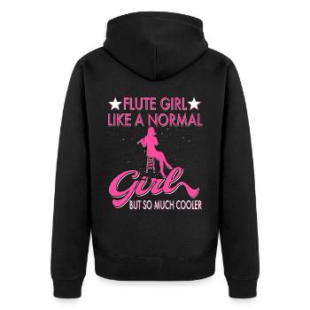 Flute player Flute player - Unisex Premium Organic Zip Hoodie - black - Back - Nico (187cm)