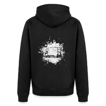 Splashing water - Camping Van - - Unisex Premium Organic Zip Hoodie - black - Back - Nico (187cm)
