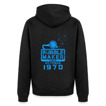 Plongeur Birthday Bubblemaker depuis octobre 1970 - Veste à capuche bio Premium Unisexe - noir - Dos - Nico (187cm)