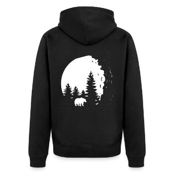 Arbres - Ours - (4) - Veste à capuche bio Premium Unisexe - noir - Dos - Nico (187cm)