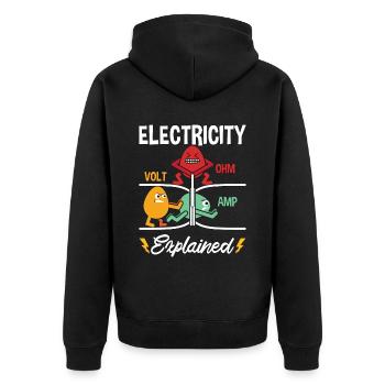 Electronics Repair Electricity Volt Ohm Electrical - Unisex Premium Bio Zip Hoodie - Schwarz - Hinten - Nico (187cm)