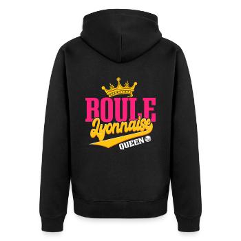 Boule Lyonnaise Queen Bouliste - Veste à capuche bio Premium Unisexe - noir - Dos - Nico (187cm)