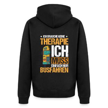 Busfahrer Beruf - Unisex Premium Bio Zip Hoodie - Schwarz - Hinten - Nico (187cm)